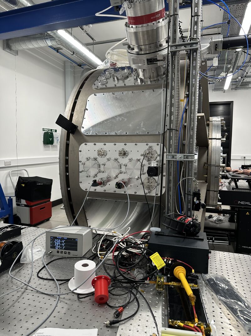 Magdrive DEEP Lab Stargate vacuum chamber and associated test equipment in the laboratory.